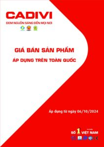 Bảng giá sản phẩm CADIVI tháng 10/2024