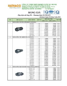 Bảng giá phụ kiện vặn ren nối ống HDPE HATHACO