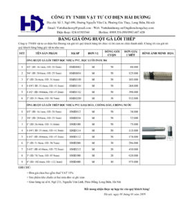 Bảng giá ống ruột gà inox 304/ loại dày chống dầu/ chống nước