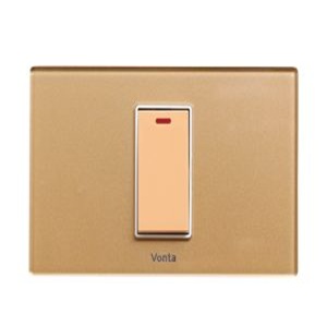 BỘ 1 CÔNG TẮC 2 CHIỀU 16A SIZE S MÀU ĐỒNG MSP 2CPB1S201