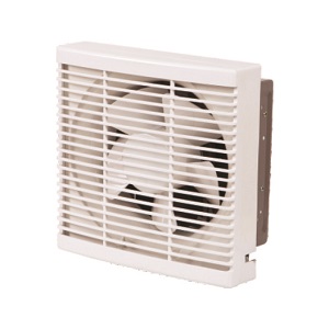 Quạt thông gió gắn tường 1 chiều – Lá gió mở bằng công tắc – Loại có màn che – Thân sắt